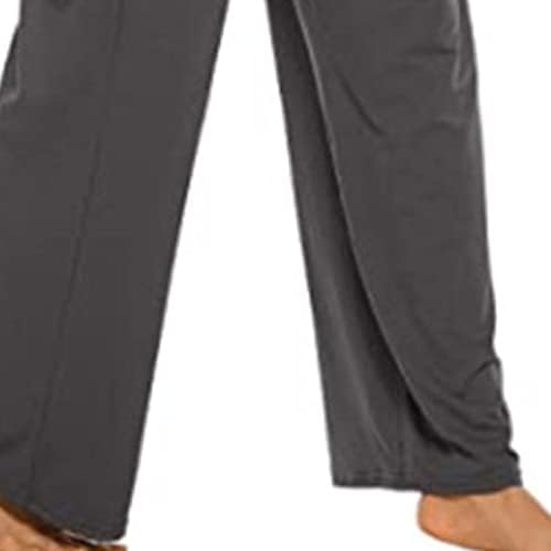 מכנסי יוגה רגל רחבים של Maiifu-GJ לנשים מכנסי טרקלין מזדמנים מותניים גבוהים רופפים מכנסי טרנינג זורמים נוחים