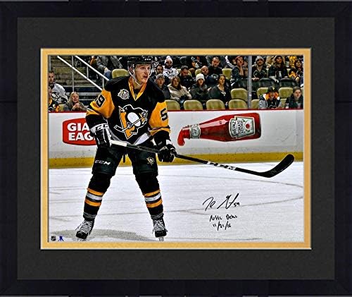 ממוסגר ג'ייק גוונטל פיטסבורג פינגווינים חתימה על תצלום החלקה על הופעת בכורה של 16 x 20 NHL עם הופעת בכורה של NHL 11/21/16 כתובת - תמונות NHL עם חתימה