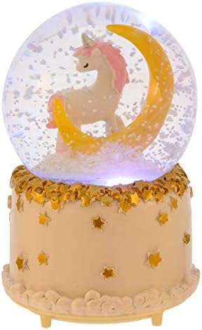 קסיו ירח עיצוב שלג מוזיקלי גלובס שלג גביש קופסת מוסיקה דקורטיבית קישוט שולחן עבודה מתנה ליום הולדת לילדים לילדים ילד עיצוב הבית