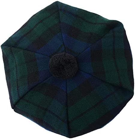 האאור סקוטי תמי כובע מסורתי חצאית טאם או ' שטנר אקריליק צמר שטוח מצנפת שונים טרטנים עם פומפונים אחד גודל
