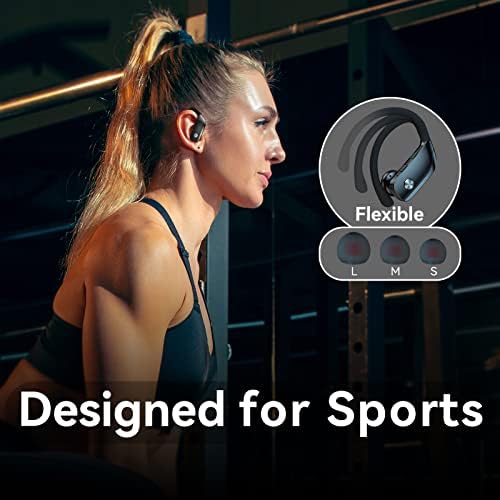 אוזניות אלחוטיות עבור אוזניות Bluetooth של סמסונג A21 אוזניות Bluetooth 48 שעות משחקות אוזניות ספורט אחוריות עם תצוגת LED תצוגת אוזניים עם אוזניים מובנות מיקרופון