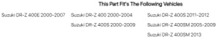 קליימר תיקון מדריכים עבור סוזוקי דר-ת 400 מ 2005-2009