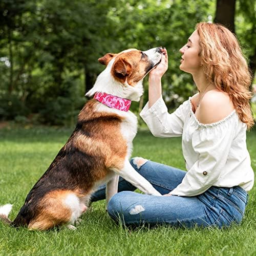 צווארון כלבים פרחים, פרחים צווארוני כלבים עם אבזם קשת ומתכת ניתנת לניתוק, מתנות צווארון מתכווננות לכלבים קטנים בינוניים גדולים וילדות