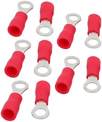 10 יחידות קרוואנים 1.25 - 4ס מחבר מסוף מלחץ טבעת מבודד מראש אדום לחוט 22-16 (10 יחידות קרוואנים 1.25-4ס מחבר מסוף מלחץ טבעת טרום טבעת אדום לחוט 22-16