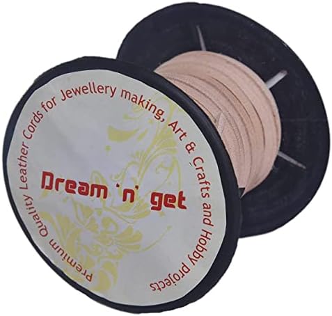Dreamngget 3x1.2 ממ צבע טבעי אמיתי חוט עור עגל 20 מ 'שרוכים מלאכת עגל לשרשראות צמידי תכשיטים תלויים הכנת מלאכה
