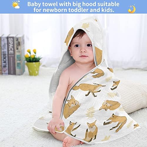 VVFELIXL מגבת ברדס תינוקות שועלים חמודים סופגים מגבות לתינוקות כותנה מגבת רחצה רכה לתינוק, פעוט 30x30 סתיו סתיו