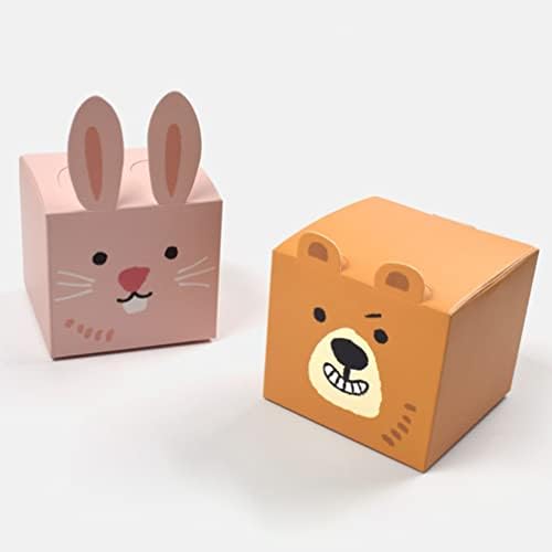 AMOSFUN 12 יחידות פסחא ארנב קופסאות סוכריות ארנב אריזת ארנב אריזה נייר נייר פסחא קופסאות פסח