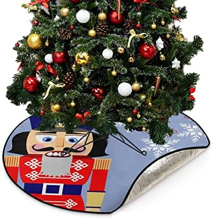 CUPADA מצחיק מפצח אגוזים פתיתי שלג מחצלות עץ חג המולד חצאית עץ אטום למים, חג מולד שמח עץ עץ עץ מגש מחצלת כרית מגן רצפה לקישוט מסיבות חג 28.3 אינץ '