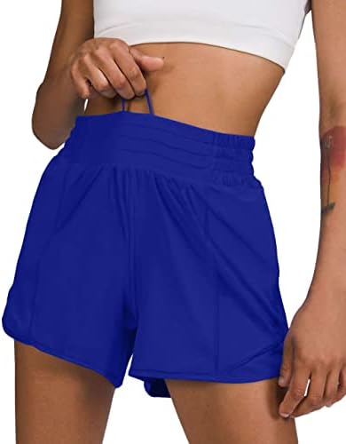 מכנסי כושר לאופנועים של Yiantede Womens מכנסי כושר קצרים במותניים גבוהות המותניים אלסטיים מפעילים מכנסיים אתלט