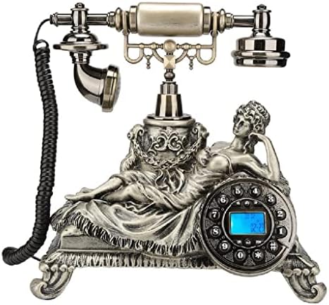Zjhyxyh עתיק טלפוני עיצוב טלפון רטרו קווי טלפון עם רמקול טלפון מזהה ופונקציה חוזרת לבית