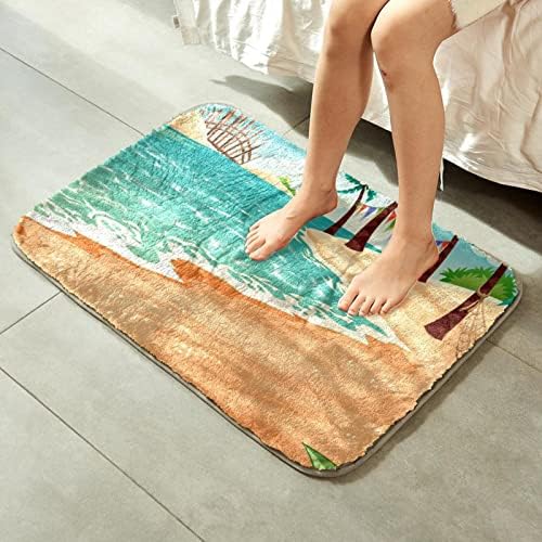 צבעוני חוף רקע מים סופג אמבטיה מחצלת אמבטיה שטיח 31 איקס 20 אינץ קטיפה מיקרופייבר אמבטיה מחצלת החלקה לרצפה מקורה