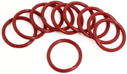 uxcell 10 x גומי רך גמיש o כביסה טבעת חותם החלפת אדום 30 ממ x 3 ממ