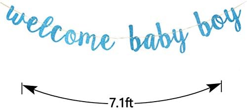 ברוכים הבאים בייבי בוי באנר כחול גליטר המלטה הנסיך התינוק מקלחת מין לחשוף בהריון תינוק 1 2 מסיבת יום הולדת קישוטים ספקי צד