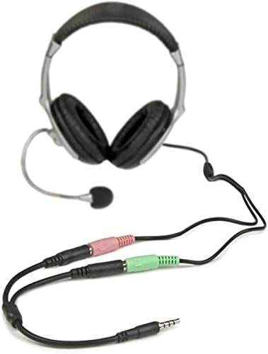 StarTech.com אוזניות מתאם, מיקרופון ואוזניות ספליטר-3.5 מ מ זכר או 3.5 מ מ נקבה אודיו & מיקרופון משולבת ג ' ק ו כבל עבור מחשב נייד / מחשב שחור