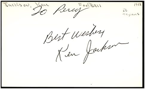 קן ג ' קסון חתם על כרטיס אינדקס 3 על 5 עם חתימה של טקסנס קולטס ד:1998 91204-חתימות חתוכות של ליגת הבייסבול