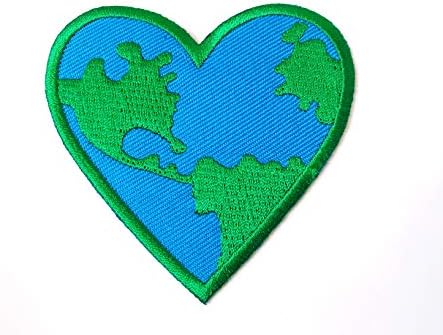 אהבה את כדור הארץ לב לב שמור טבע שמור לוגו תפור על ברזל על תיקון תאי אפליקציה רקומה