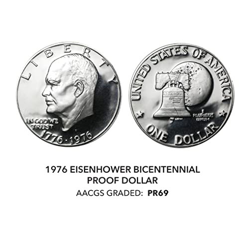 1976 S Eisenhower Bicentennial $ 1 AACGS הוכחה