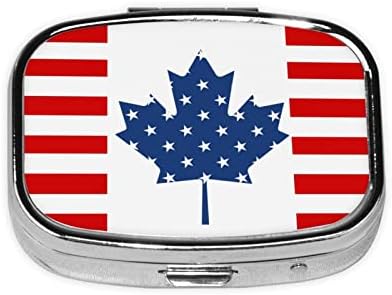 אמריקאי וקנדי ידידות דגל כיכר מיני גלולת תיבת מתכת רפואה ארגונית נסיעות ידידותי נייד גלולת מקרה
