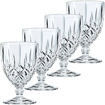 אוסף נאכטמן נובלס גביע גבוה, סט של 4, עשוי זכוכית קריסטל, ברור, לחגים, מסיבות, חתונות, כוסות שתיית מים, גביעים, בטוח מדיח כלים