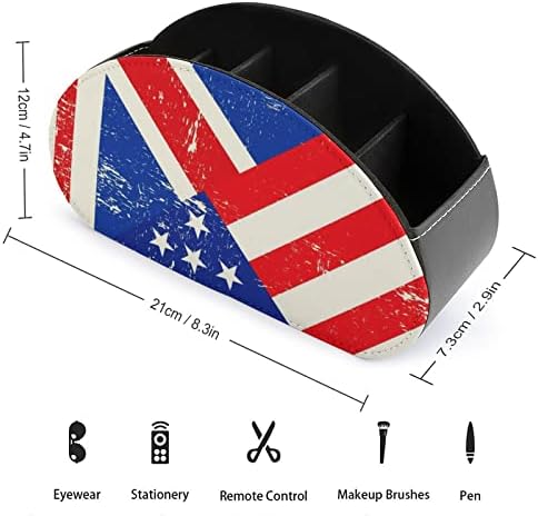 דגל בריטי ואמריקני מארגן תיבות אחסון לבקרת טלוויזיה בריטית ואמריקאית עם 5 תאים לחדר שינה שולחני