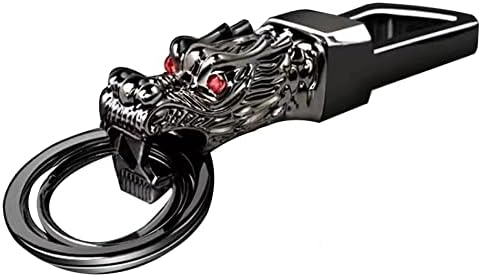 NC דרקון ראש מחזיק מפתח מפתח קליפ טבעת קרבינר מחזיק מפתח סגסוגת אבץ סגסוגת מתכת כבד רכב מכונית רכב אביזרים לאביזרים לגברים ונשים עם קופסת מתנה