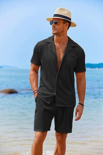 קואופנדי 2 חתיכות חולצה מגדיות שרוול קצר כפתור מזדמן במורד חולצות טריקו היפי מכירות תלבושות חוף אופנה קיץ
