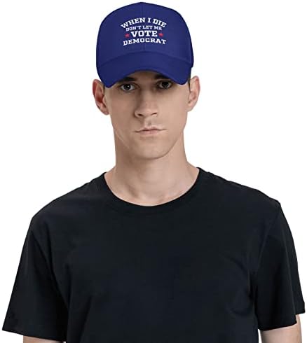 כאשר אני מת לא לתת לי להצביע דמוקרט בייסבול כובע קש מצחיק אבא כובע שחור קיץ כובעי גברים נשים