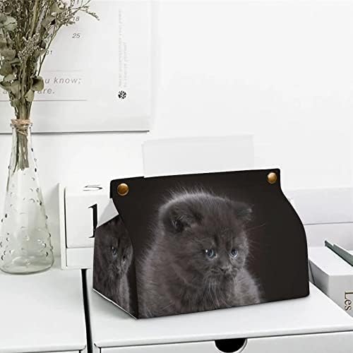 מחזיק מפית מפית עור חמוד של חתול לחתול לחתול לרכב משרד בית משטח משרד משרד ביתי