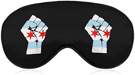 אגרוף מורם שיקגו דגל מסיכת עיניים רכה כיסוי הצללה אפקטיבית של מסכת שינה נוחות עם כיסוי עיניים עם רצועה מתכווננת אלסטית