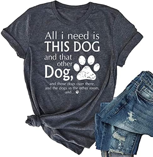 אמה של כלב של נשים בופג'סק חולצת טש חולצת נמר מצחיק כפה מודפסת צמרות אהבה חמודות כלבים