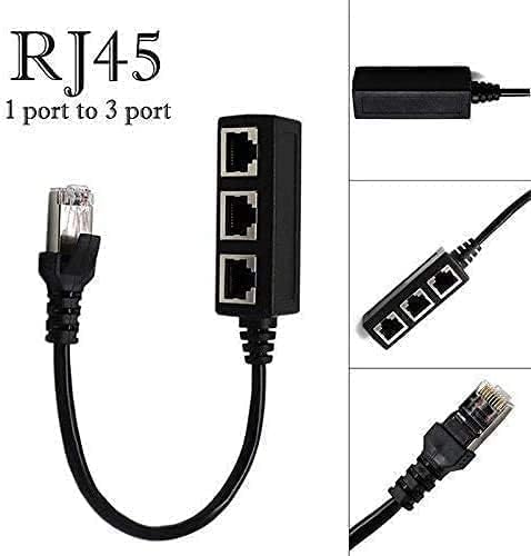 RJ45 כבל מפצל Ethernet, Sartyee RJ45 y מתאם מפצל 1 עד 3 כבל מתאם מתג אתרנט לחתול 5/CAT 6 LAN Ethernet Socket Socke מתאם CAT5 CAT6 - אחד בכל פעם