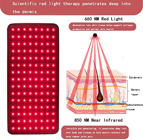 טיפול באור אדום, מכשיר לחגורה לטיפול באור אינפרא אדום, מכשיר לטיפול בהקלה על כאבי גוף, לביש עם טיימר לכאבי שרירים בגב, צוואר, רגליים וידיים., פרו שחור