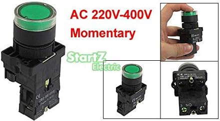 5 יחידות 22 ממ ללא אור ירוק מוארת מתג לחצן רגעי מואר AC 220V ZB2-EW3361