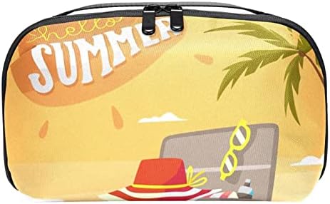נשיאת תיק נסיעות שקית נסיעות ארנק רוכסן כיס מארגן כבלים USB, שלום שקיעה של קיץ חוף
